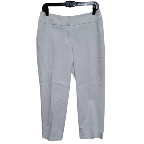 Kasper Women’s  White Cropped Slim PantSuit Size 4 Jacket Size 6 Pants - Picture 5 of 14
